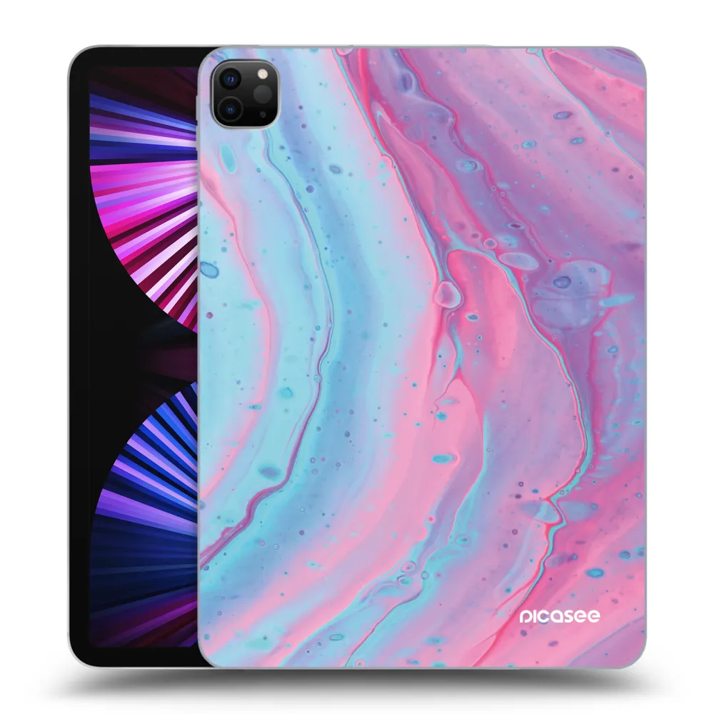 Picasee silikonowe czarne etui na Apple iPad Pro 11" 2021 (3.gen) - Pink liquid