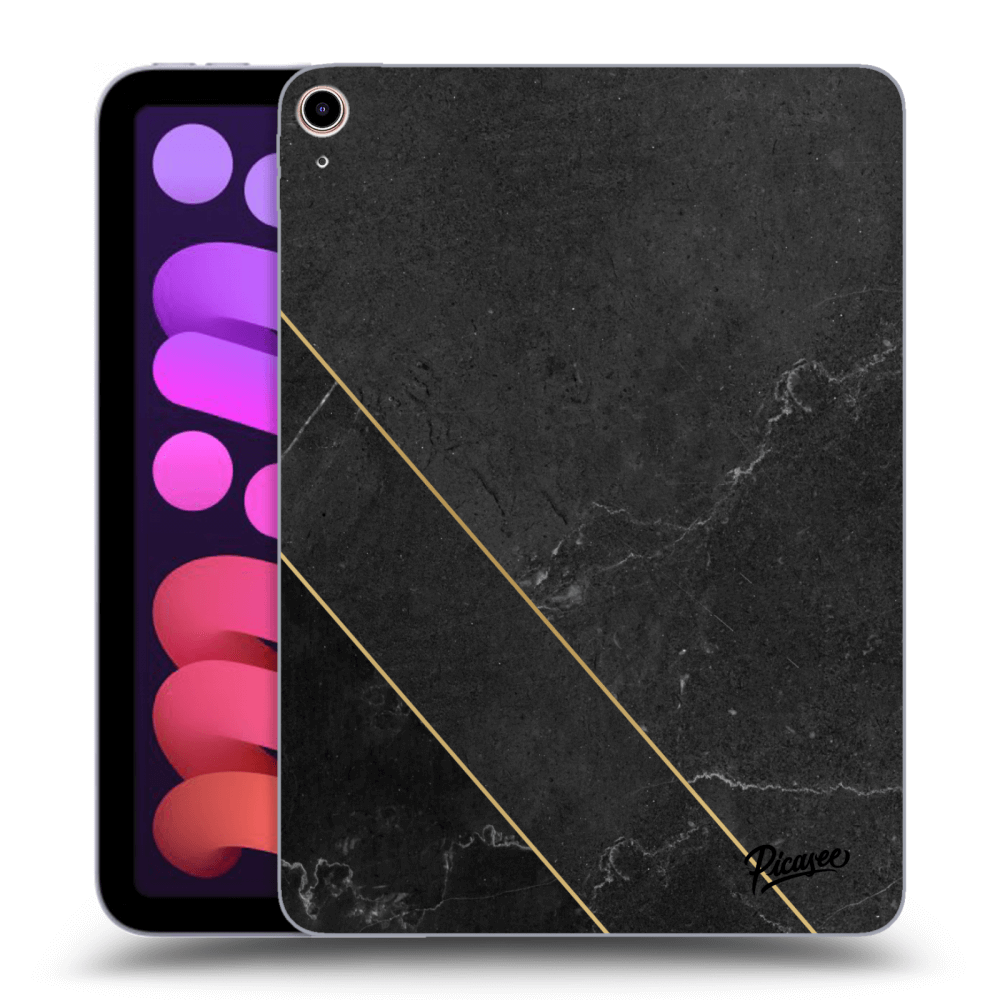 Picasee silikonowe przeźroczyste etui na Apple iPad mini 2021 (6. gen) - Black tile