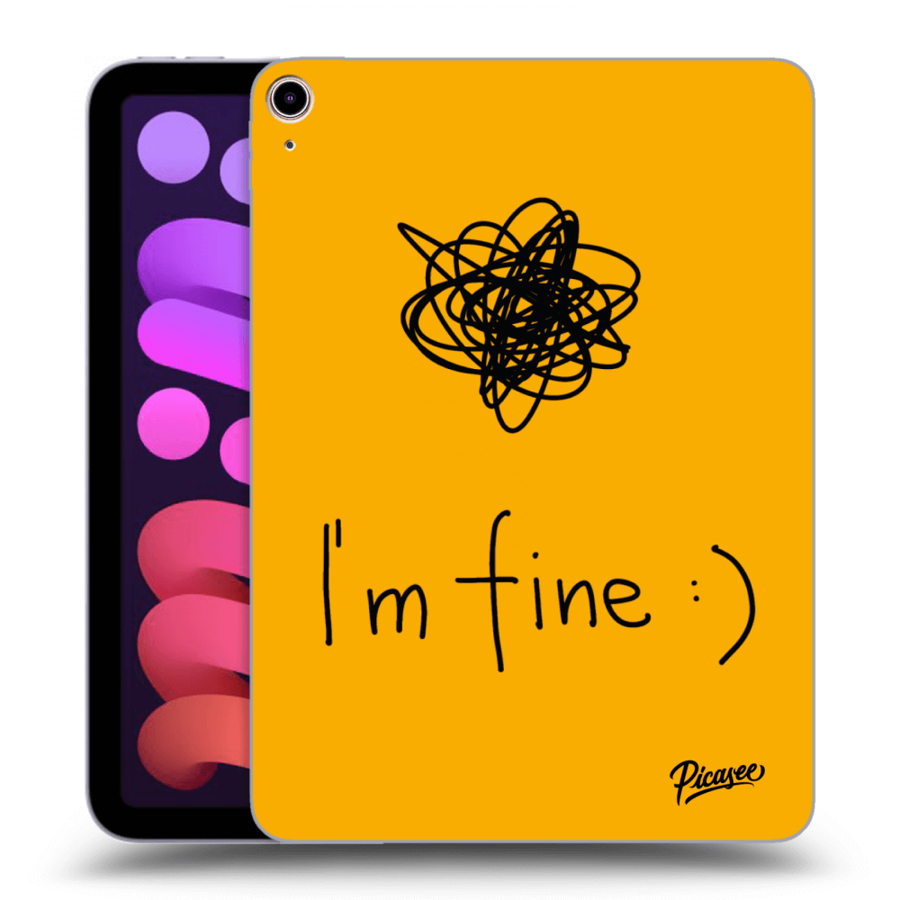 Picasee silikonowe czarne etui na Apple iPad mini 2021 (6. gen) - I am fine