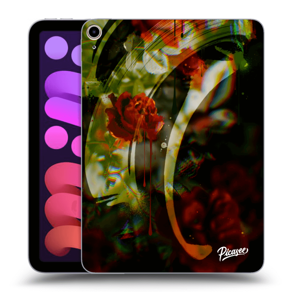 Picasee silikonowe czarne etui na Apple iPad mini 2021 (6. gen) - Roses color