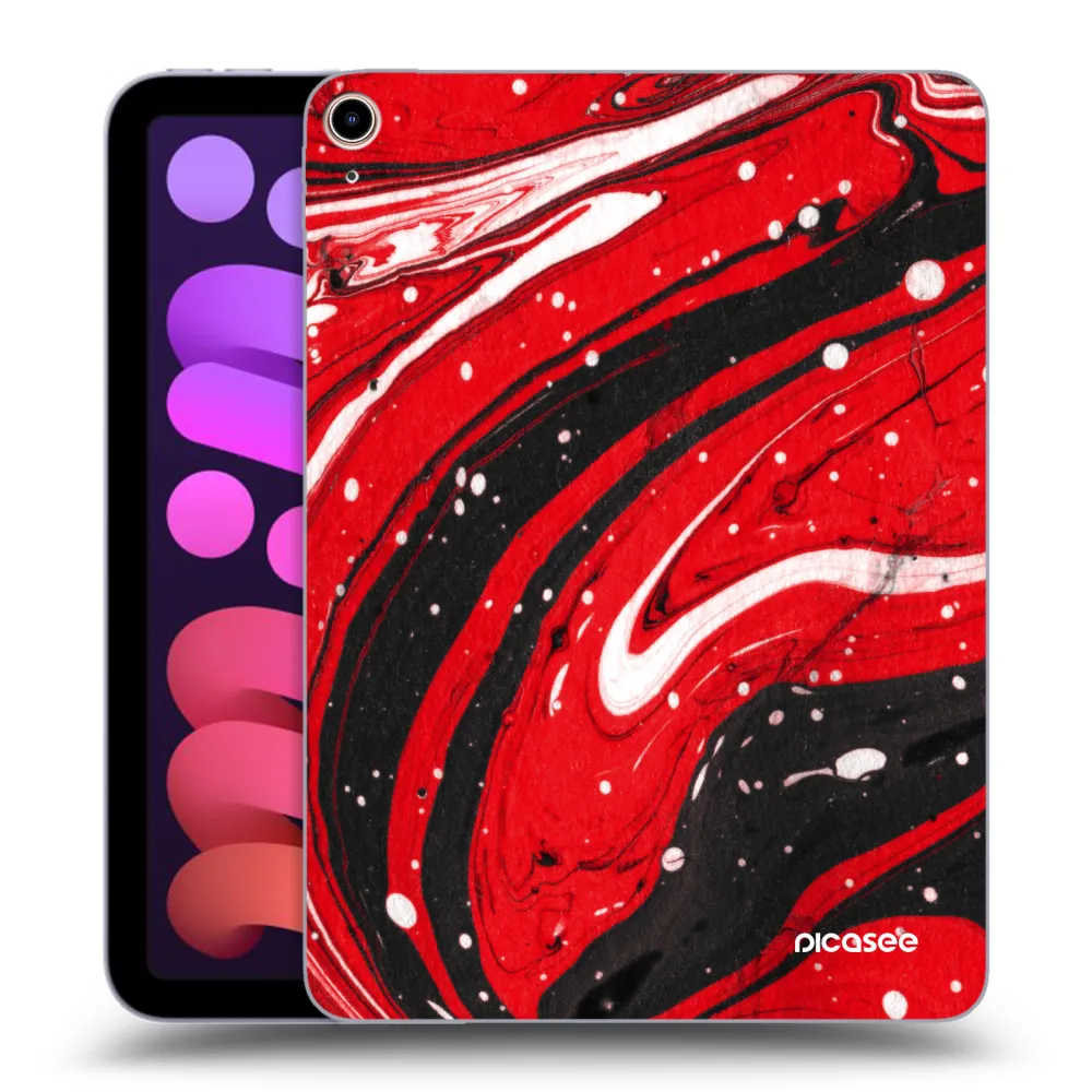 Picasee silikonowe przeźroczyste etui na Apple iPad mini 2021 (6. gen) - Red black