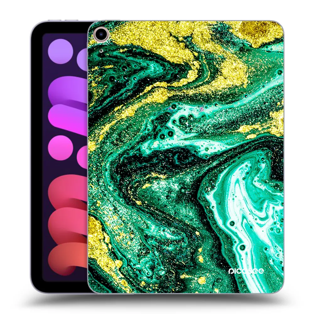 Picasee silikonowe przeźroczyste etui na Apple iPad mini 2021 (6. gen) - Green Gold