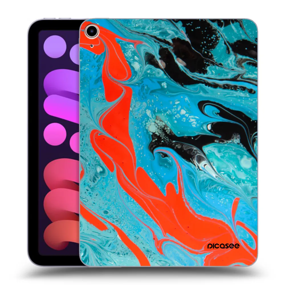 Picasee silikonowe przeźroczyste etui na Apple iPad mini 2021 (6. gen) - Blue Magma