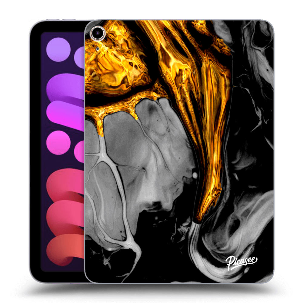 Picasee silikonowe przeźroczyste etui na Apple iPad mini 2021 (6. gen) - Black Gold
