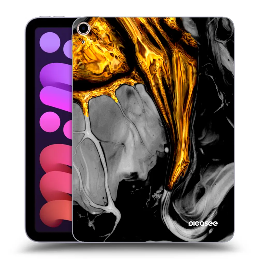 Picasee silikonowe przeźroczyste etui na Apple iPad mini 2021 (6. gen) - Black Gold