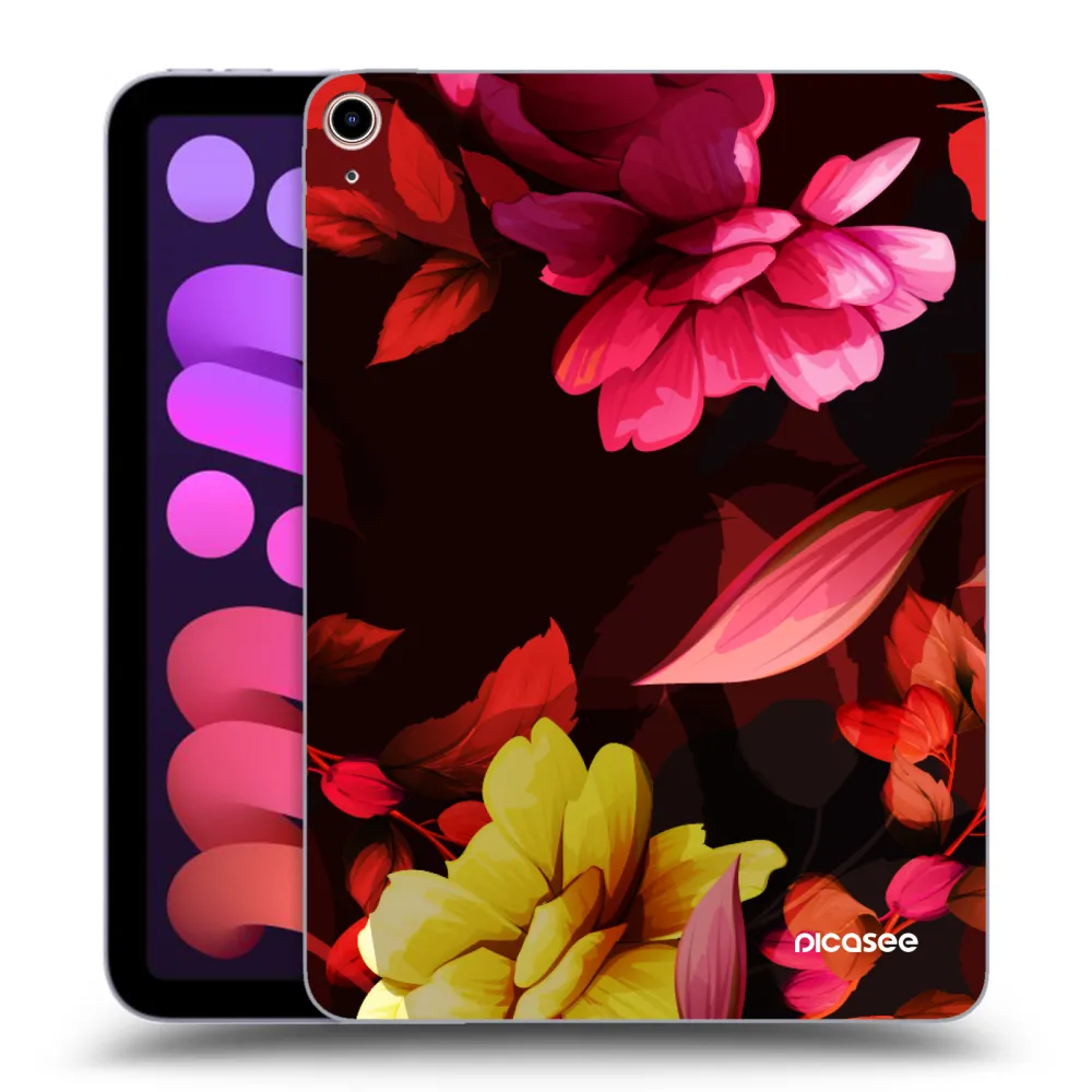 Picasee silikonowe przeźroczyste etui na Apple iPad mini 2021 (6. gen) - Dark Peonny
