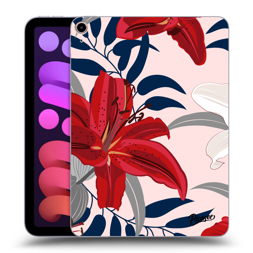 Picasee silikonowe czarne etui na Apple iPad mini 2021 (6. gen) - Red Lily