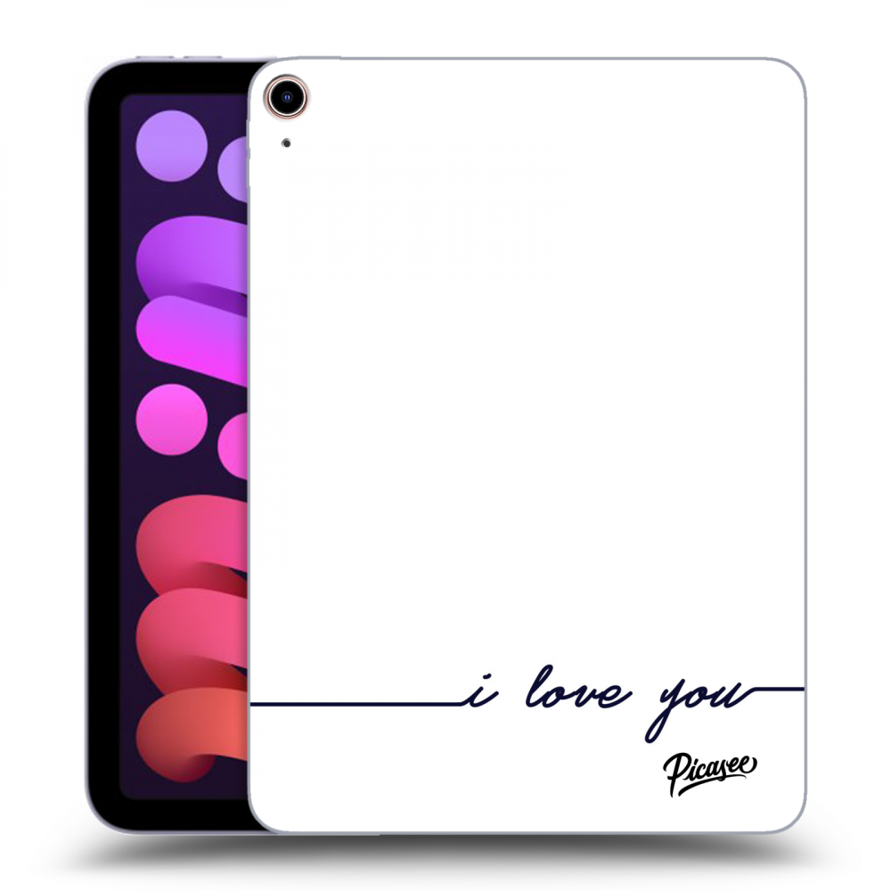 Picasee silikonowe czarne etui na Apple iPad mini 2021 (6. gen) - I love you