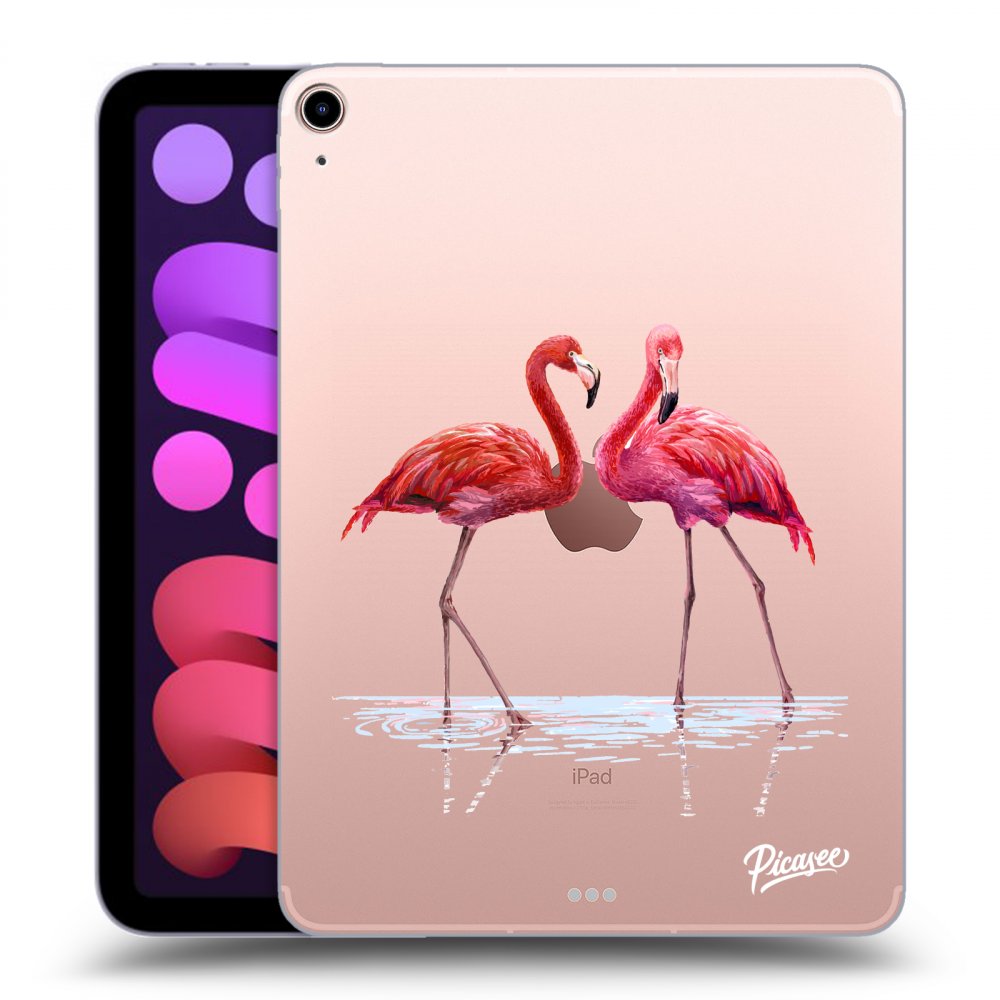 Picasee silikonowe przeźroczyste etui na Apple iPad mini 2021 (6. gen) - Flamingos couple