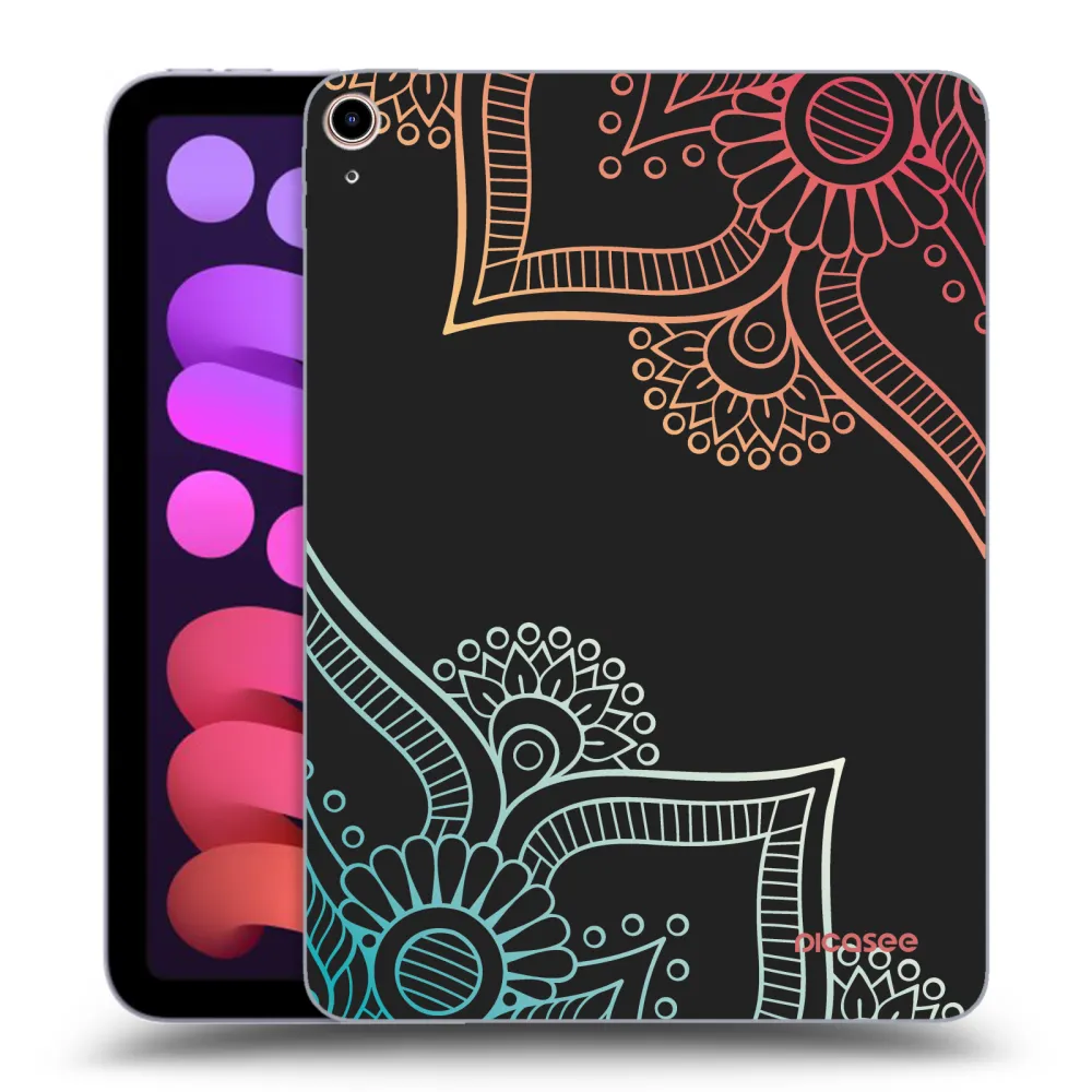 Picasee silikonowe czarne etui na Apple iPad mini 2021 (6. gen) - Flowers pattern