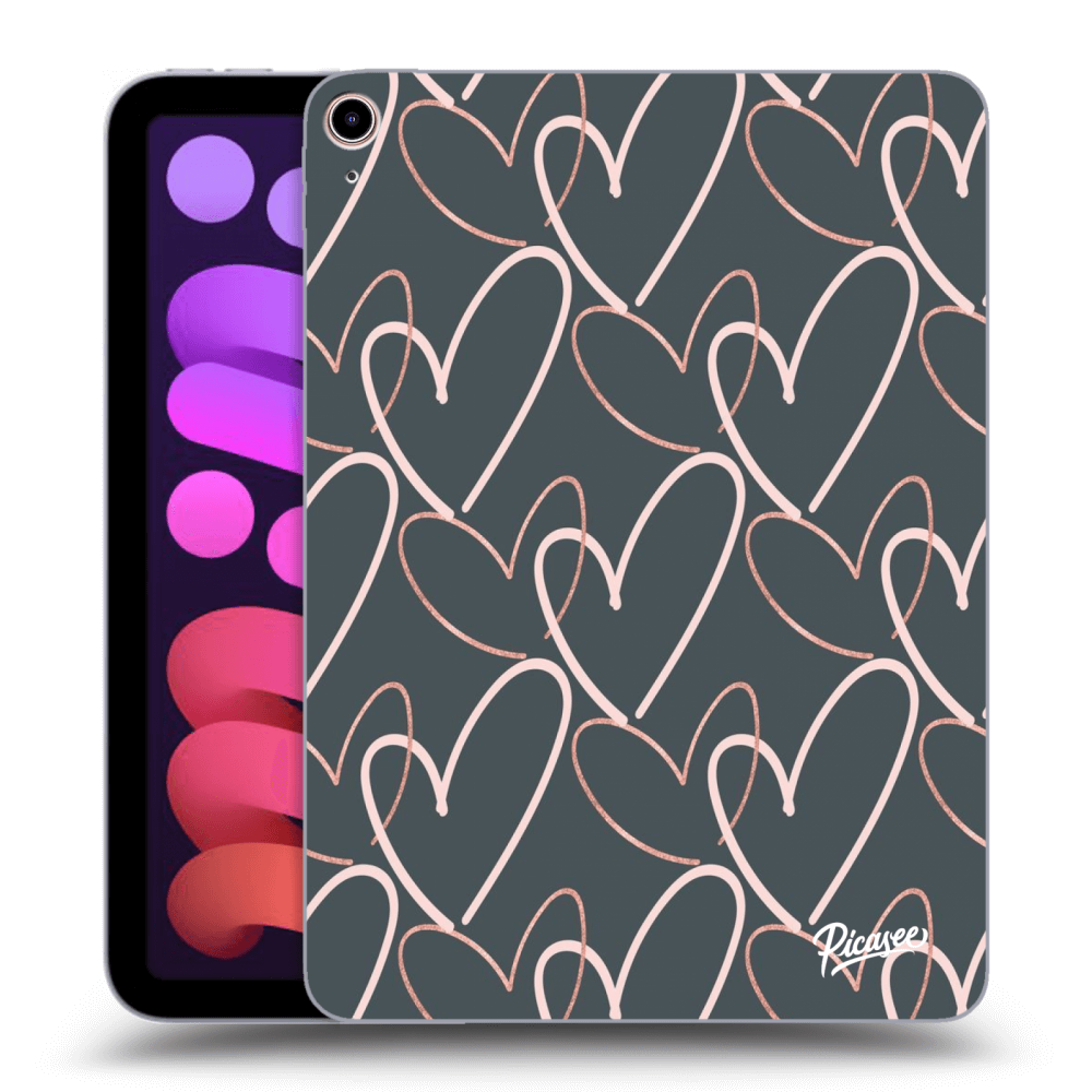 Picasee silikonowe czarne etui na Apple iPad mini 2021 (6. gen) - Lots of love