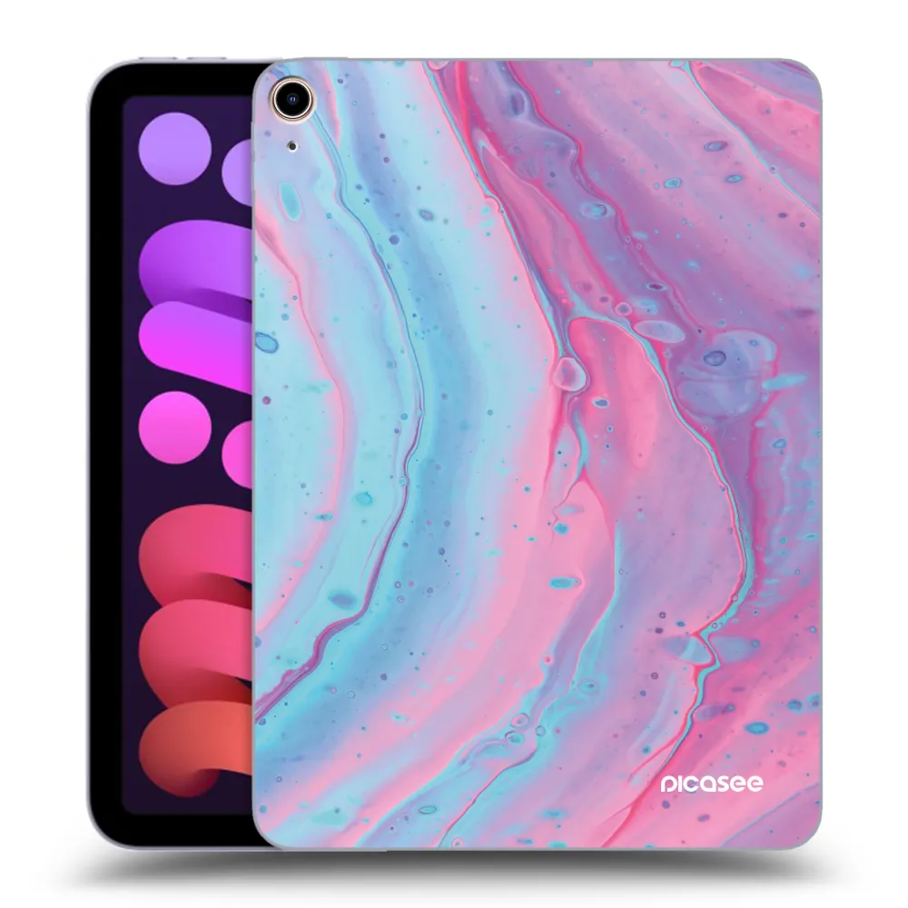 Picasee silikonowe przeźroczyste etui na Apple iPad mini 2021 (6. gen) - Pink liquid
