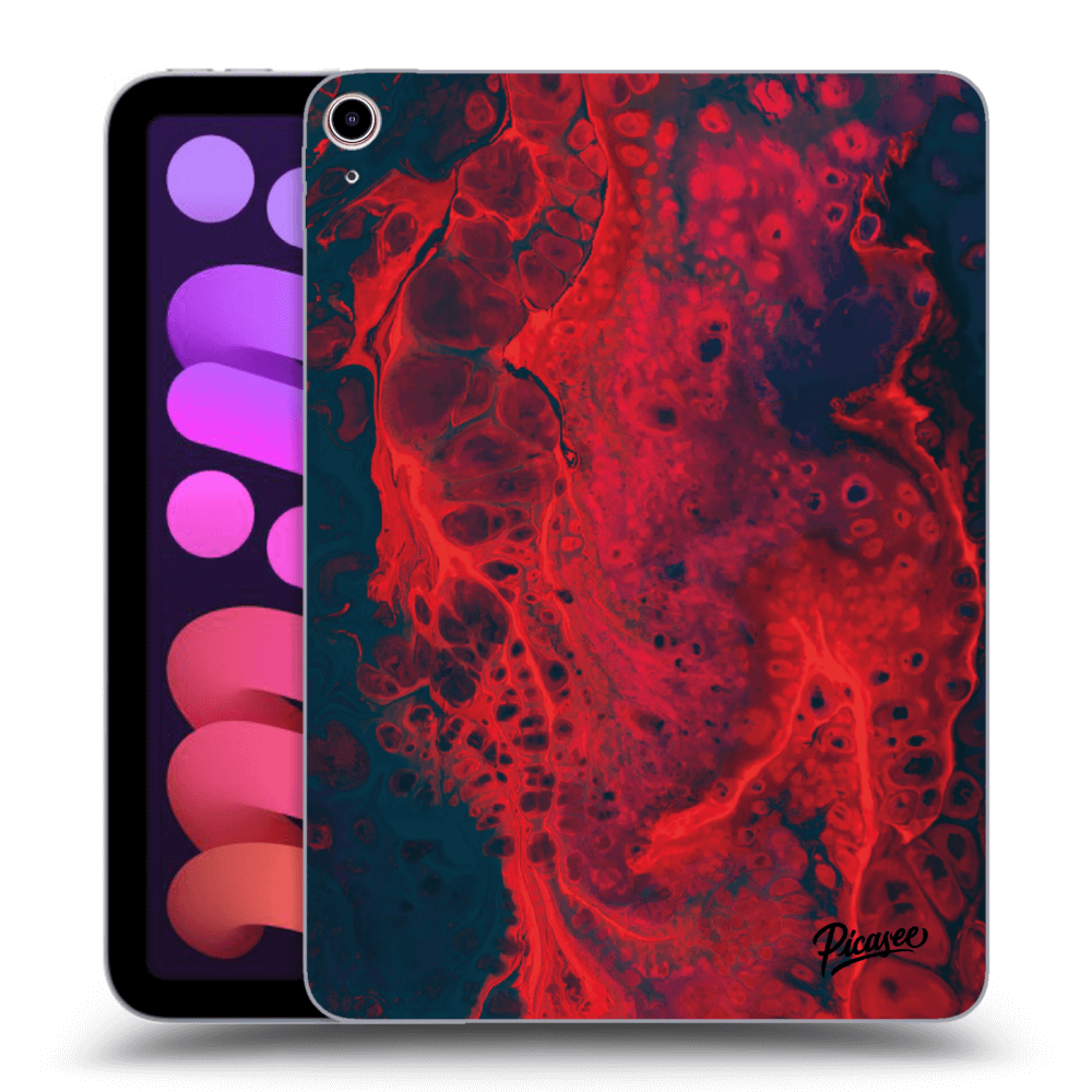 Picasee silikonowe czarne etui na Apple iPad mini 2021 (6. gen) - Organic red