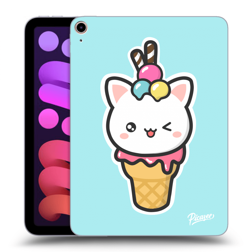 Picasee silikonowe przeźroczyste etui na Apple iPad mini 2021 (6. gen) - Ice Cream Cat
