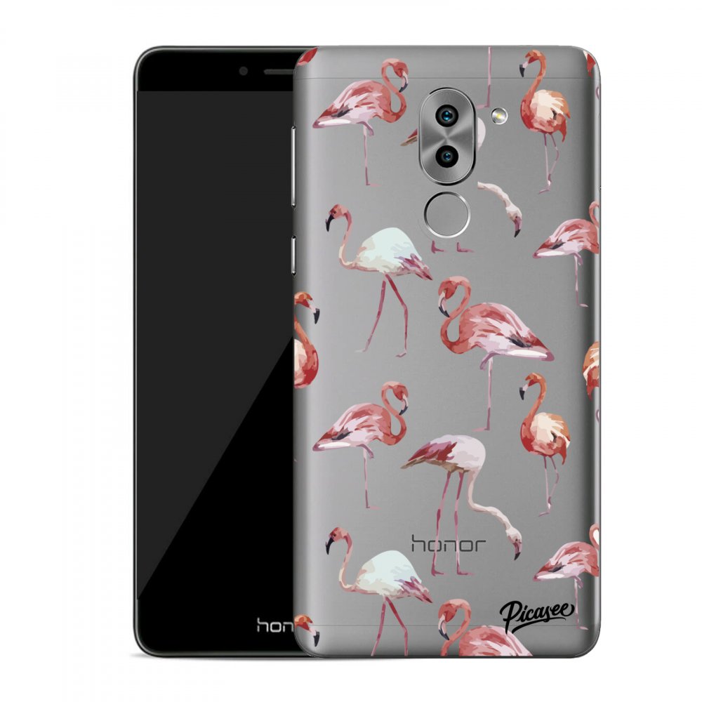 Picasee plastikowe przezroczyste etui do Honor 6X - Flamingos