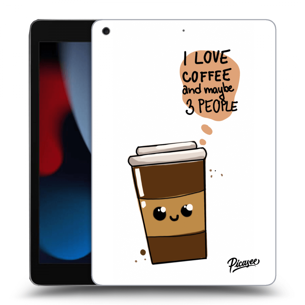 Picasee silikonowe czarne etui na Apple iPad 10.2" 2021 (9. gen) - Cute coffee