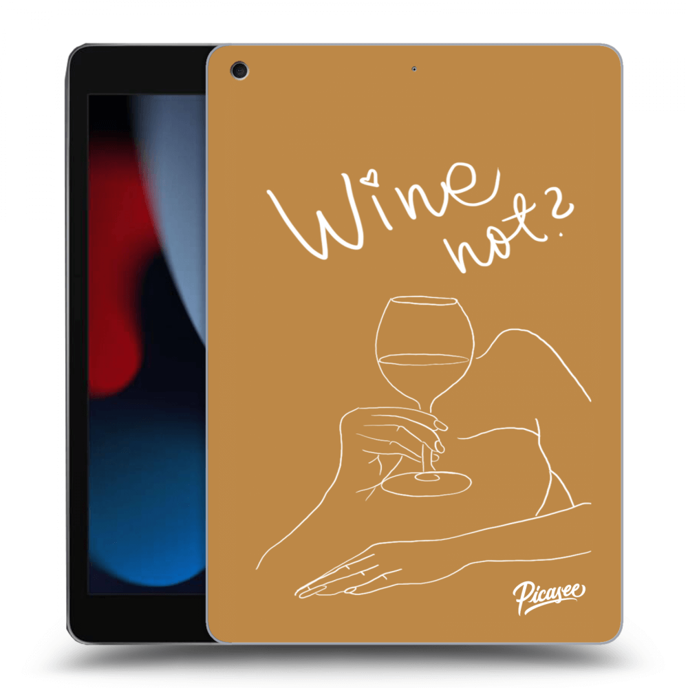 Picasee silikonowe czarne etui na Apple iPad 10.2" 2021 (9. gen) - Wine not