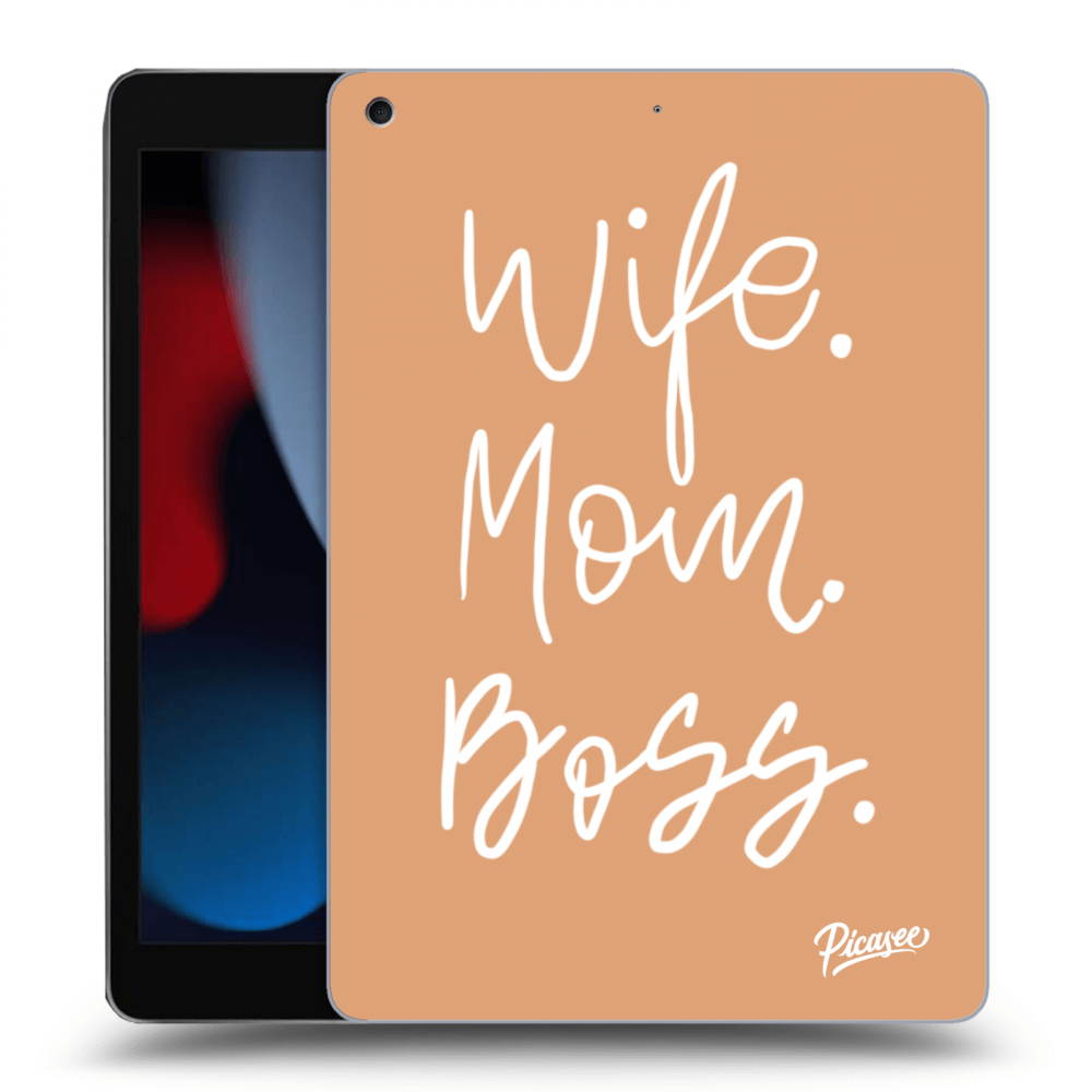 Picasee silikonowe czarne etui na Apple iPad 10.2" 2021 (9. gen) - Boss Mama