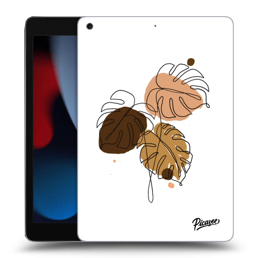 Picasee silikonowe przeźroczyste etui na Apple iPad 10.2" 2021 (9. gen) - Monstera