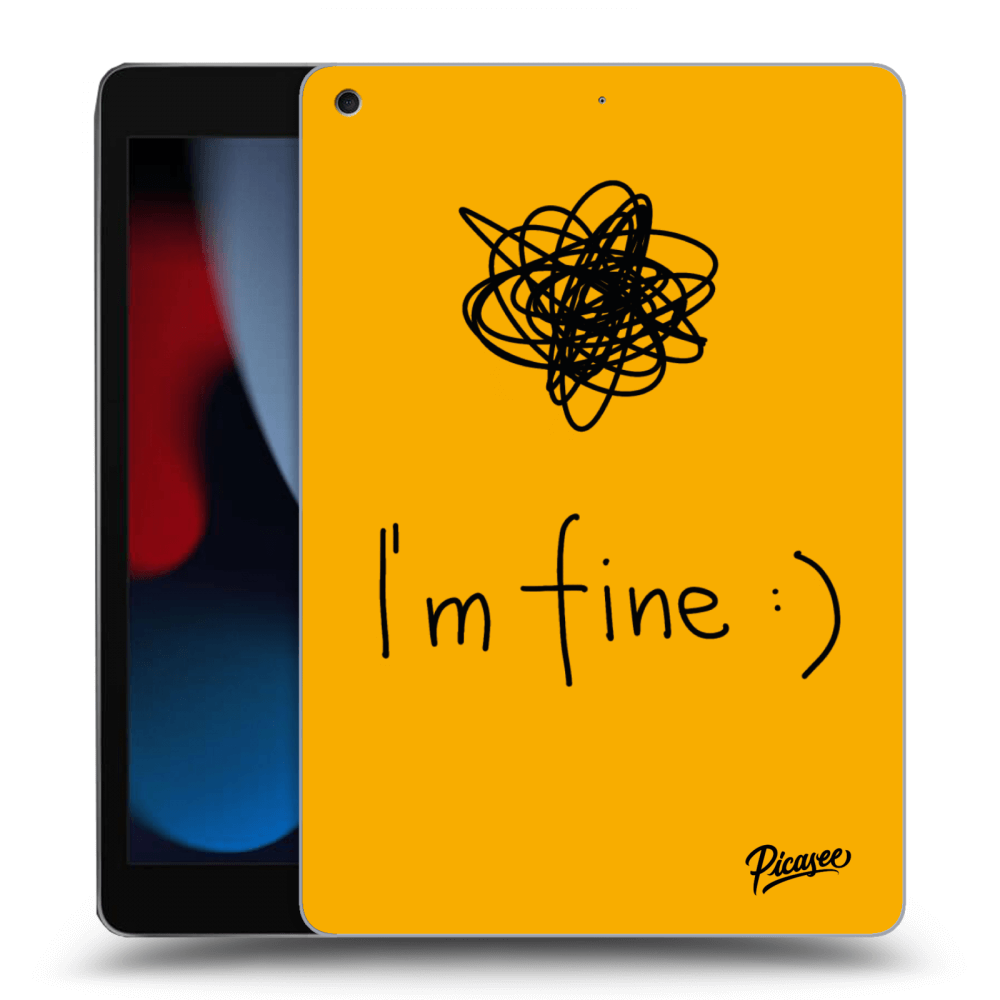 Picasee silikonowe czarne etui na Apple iPad 10.2" 2021 (9. gen) - I am fine