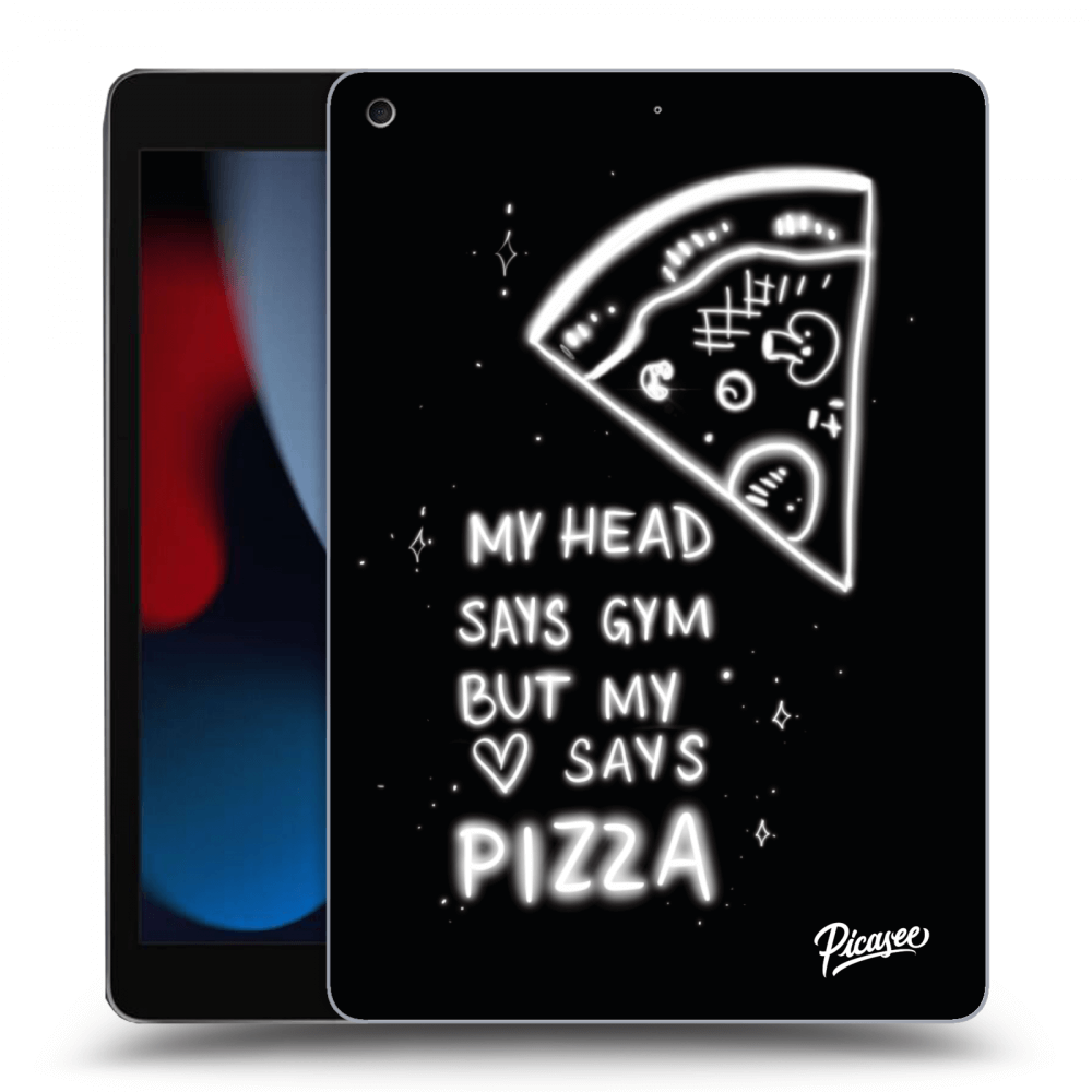 Picasee silikonowe czarne etui na Apple iPad 10.2" 2021 (9. gen) - Pizza