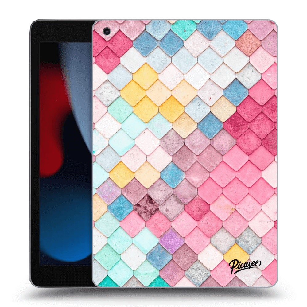 Picasee silikonowe czarne etui na Apple iPad 10.2" 2021 (9. gen) - Colorful roof