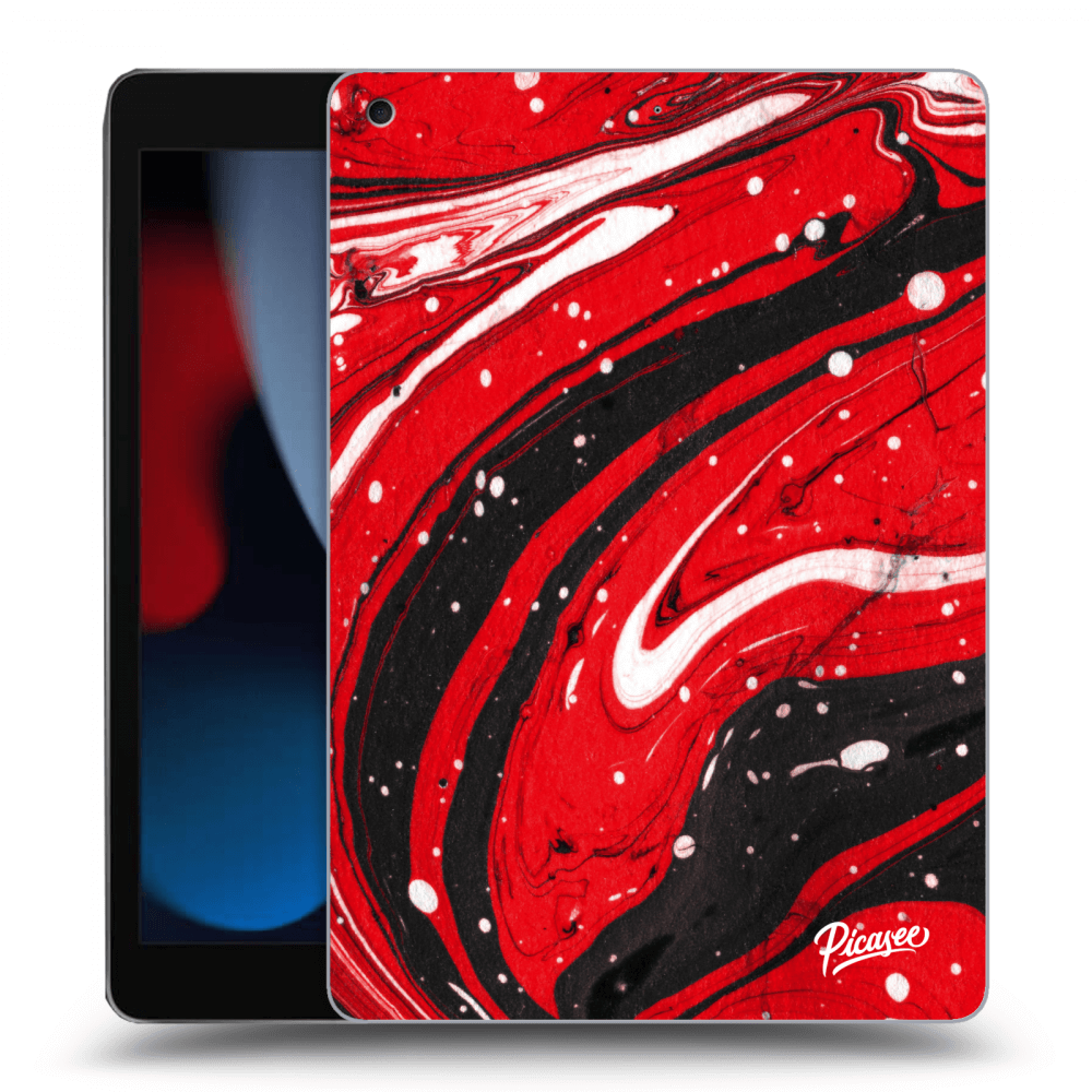 Picasee silikonowe przeźroczyste etui na Apple iPad 10.2" 2021 (9. gen) - Red black