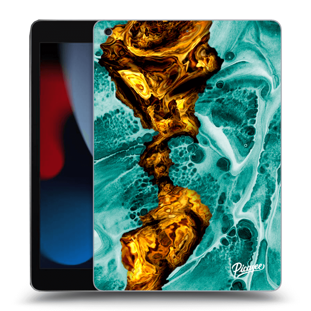 Picasee silikonowe przeźroczyste etui na Apple iPad 10.2" 2021 (9. gen) - Goldsky