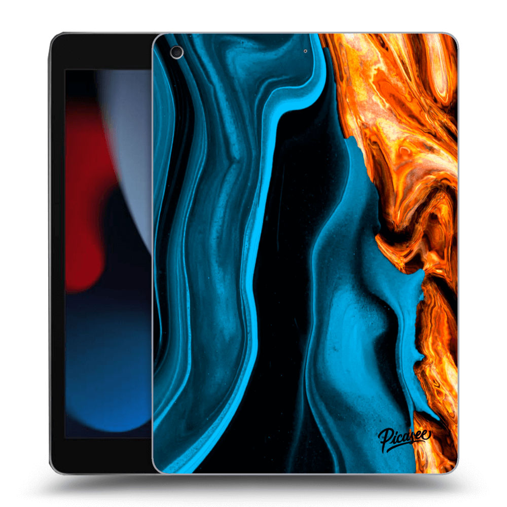 Picasee silikonowe czarne etui na Apple iPad 10.2" 2021 (9. gen) - Gold blue
