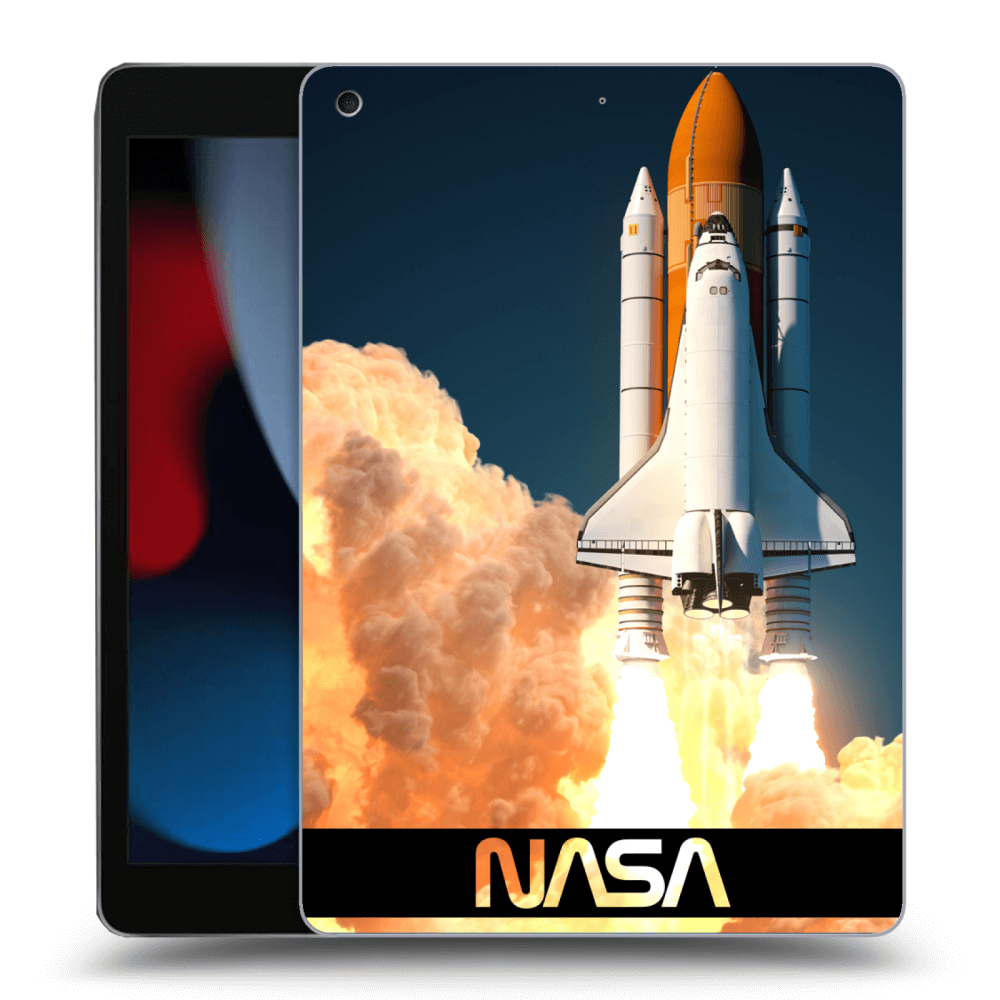 Picasee silikonowe czarne etui na Apple iPad 10.2" 2021 (9. gen) - Space Shuttle