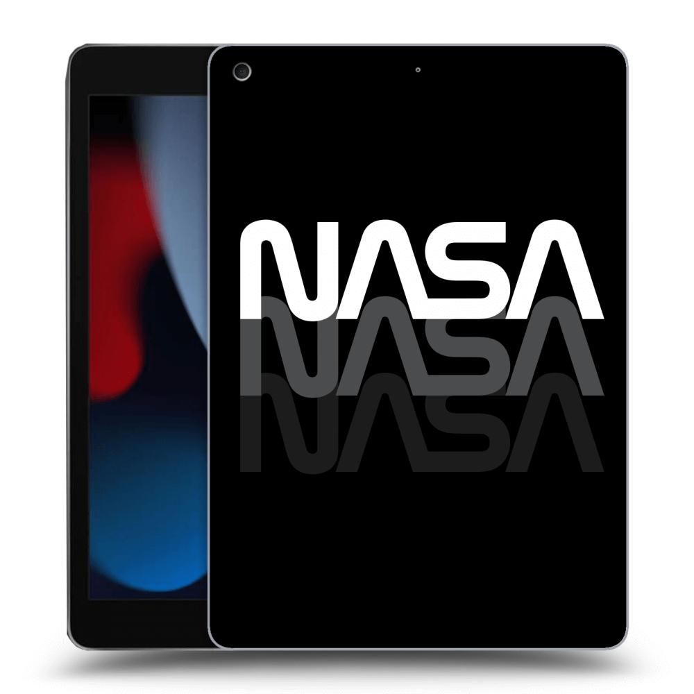 Picasee silikonowe czarne etui na Apple iPad 10.2" 2021 (9. gen) - NASA Triple