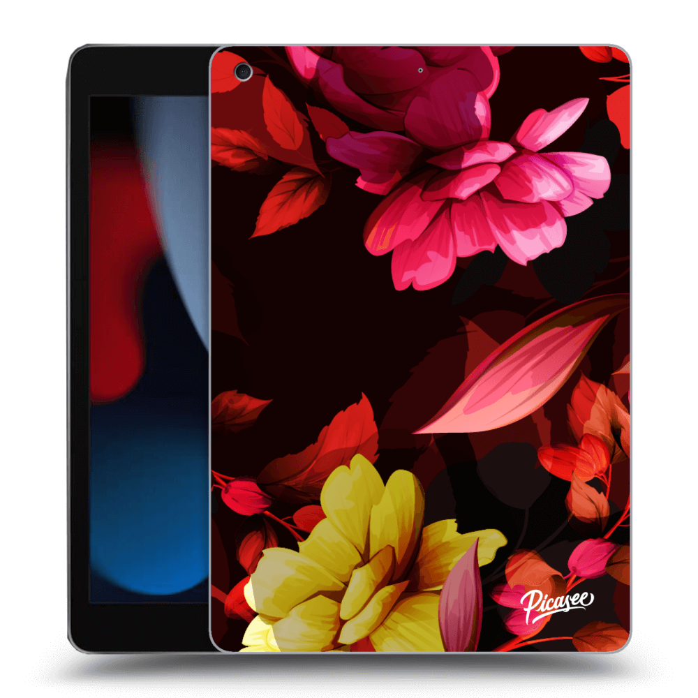 Picasee silikonowe czarne etui na Apple iPad 10.2" 2021 (9. gen) - Dark Peonny