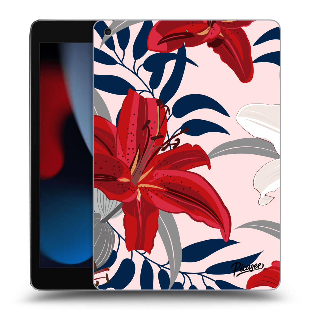 Picasee silikonowe przeźroczyste etui na Apple iPad 10.2" 2021 (9. gen) - Red Lily