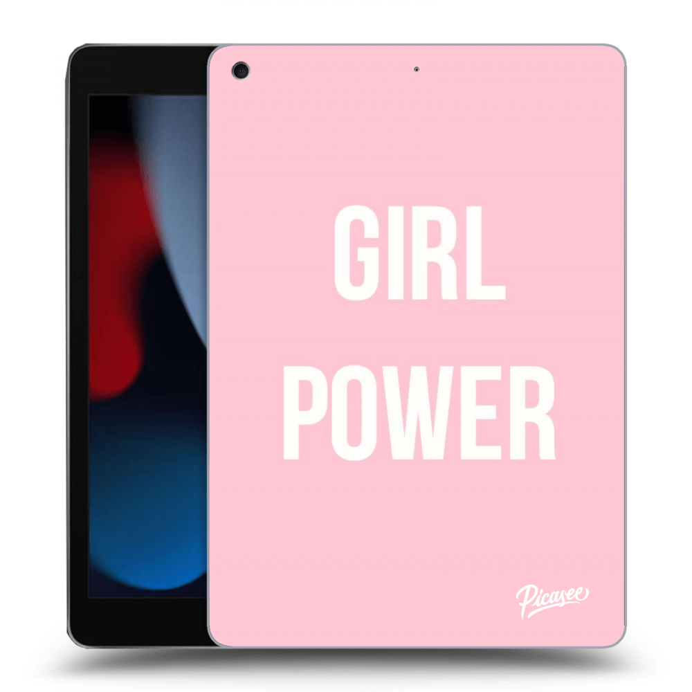 Picasee silikonowe czarne etui na Apple iPad 10.2" 2021 (9. gen) - Girl power