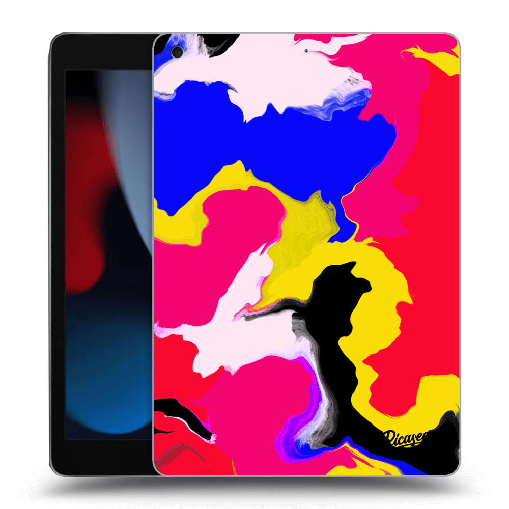 Picasee silikonowe czarne etui na Apple iPad 10.2" 2021 (9. gen) - Watercolor