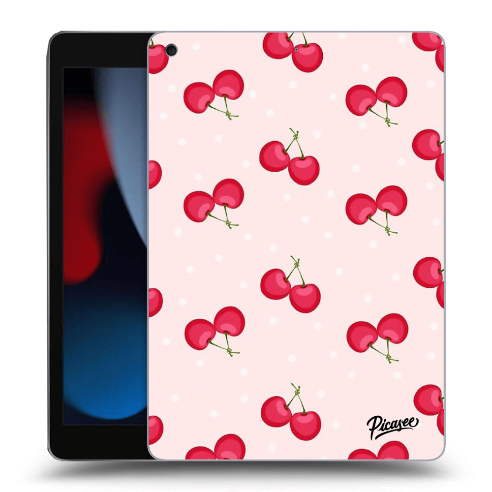 Picasee silikonowe czarne etui na Apple iPad 10.2" 2021 (9. gen) - Cherries