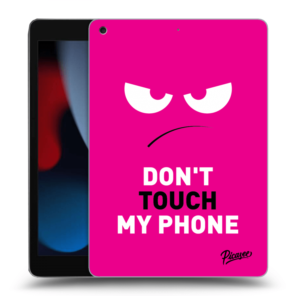 Picasee silikonowe czarne etui na Apple iPad 10.2" 2021 (9. gen) - Angry Eyes - Pink