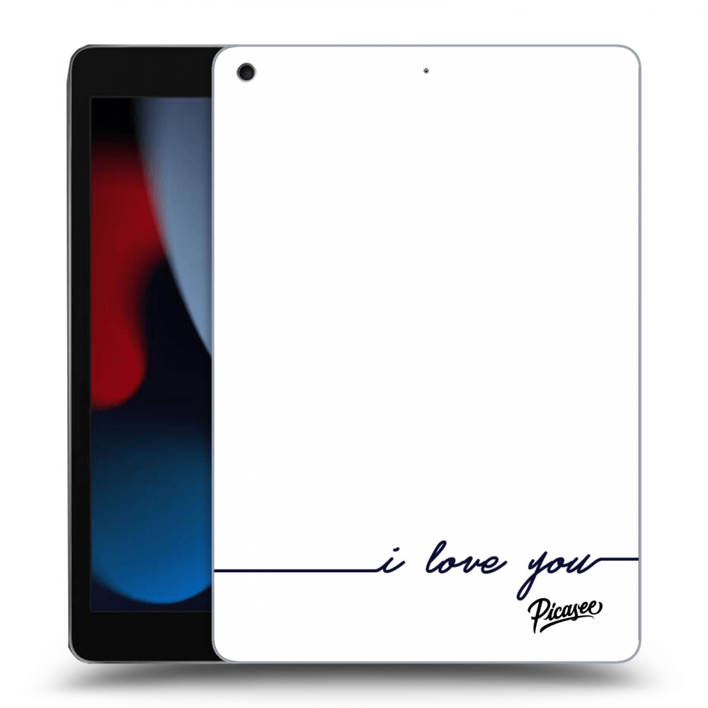 Picasee silikonowe czarne etui na Apple iPad 10.2" 2021 (9. gen) - I love you