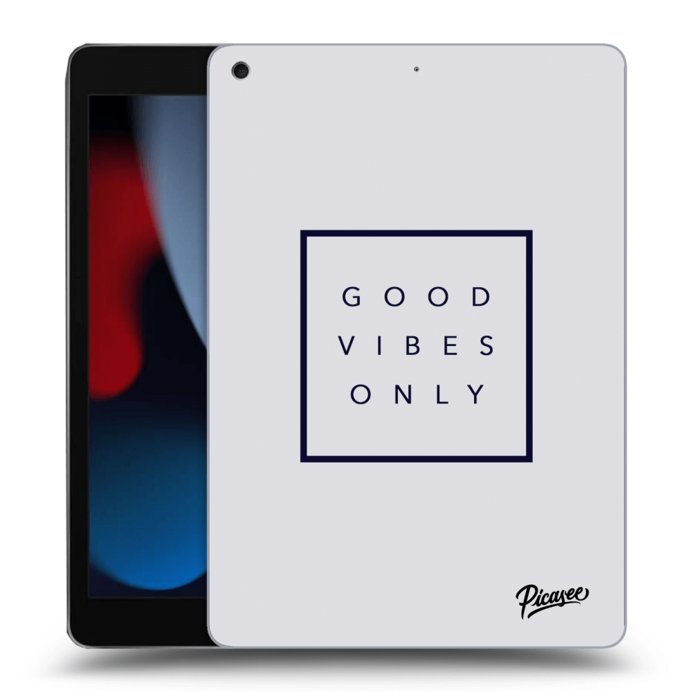 Picasee silikonowe czarne etui na Apple iPad 10.2" 2021 (9. gen) - Good vibes only
