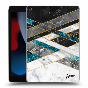 Picasee silikonowe przeźroczyste etui na Apple iPad 10.2" 2021 (9. gen) - Black & White geometry