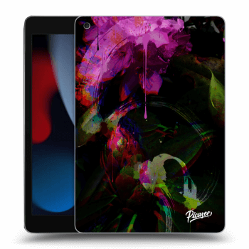 Picasee silikonowe czarne etui na Apple iPad 10.2" 2021 (9. gen) - Peony Color