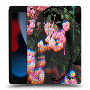 Picasee silikonowe przeźroczyste etui na Apple iPad 10.2" 2021 (9. gen) - Rosebush black