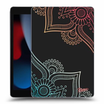 Picasee silikonowe czarne etui na Apple iPad 10.2" 2021 (9. gen) - Flowers pattern