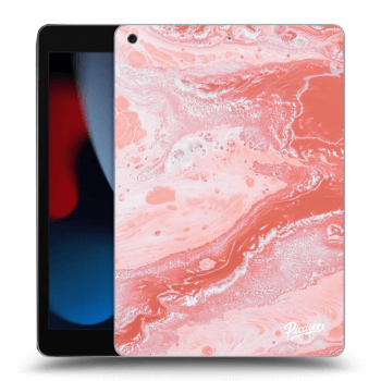 Picasee silikonowe przeźroczyste etui na Apple iPad 10.2" 2021 (9. gen) - Red liquid