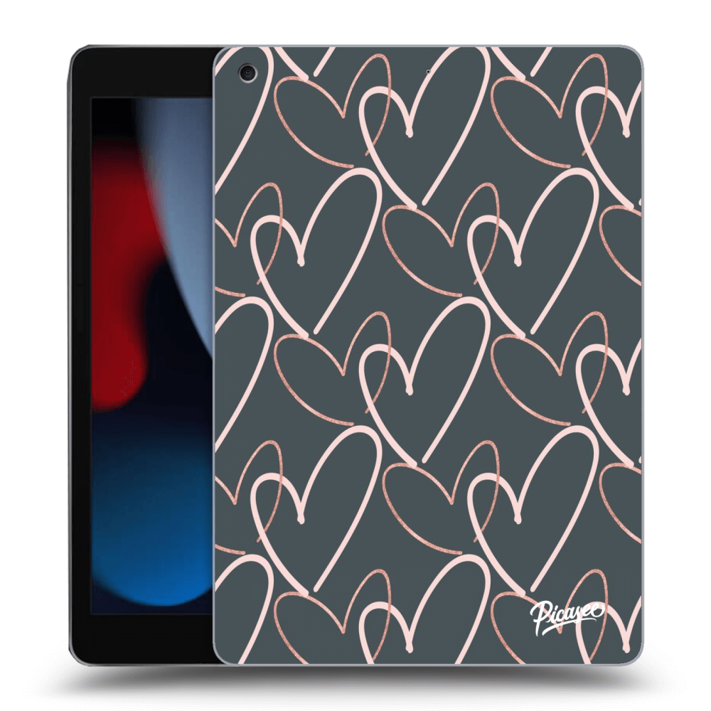 Picasee silikonowe czarne etui na Apple iPad 10.2" 2021 (9. gen) - Lots of love