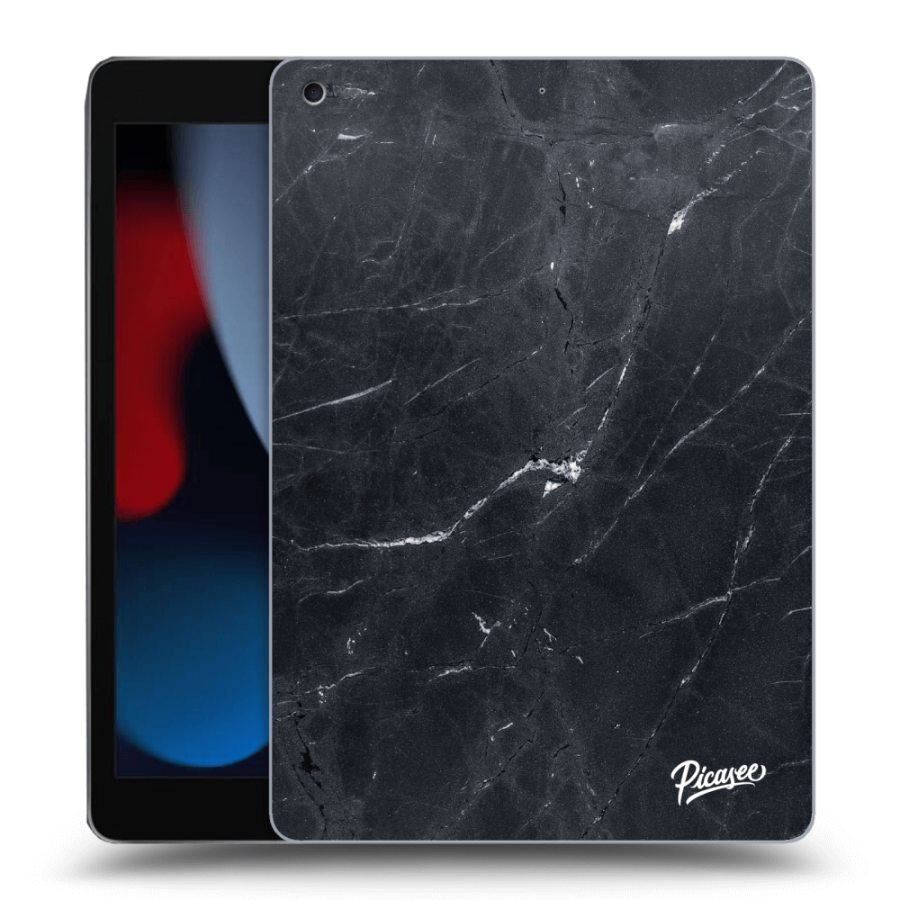 Picasee silikonowe czarne etui na Apple iPad 10.2" 2021 (9. gen) - Black marble