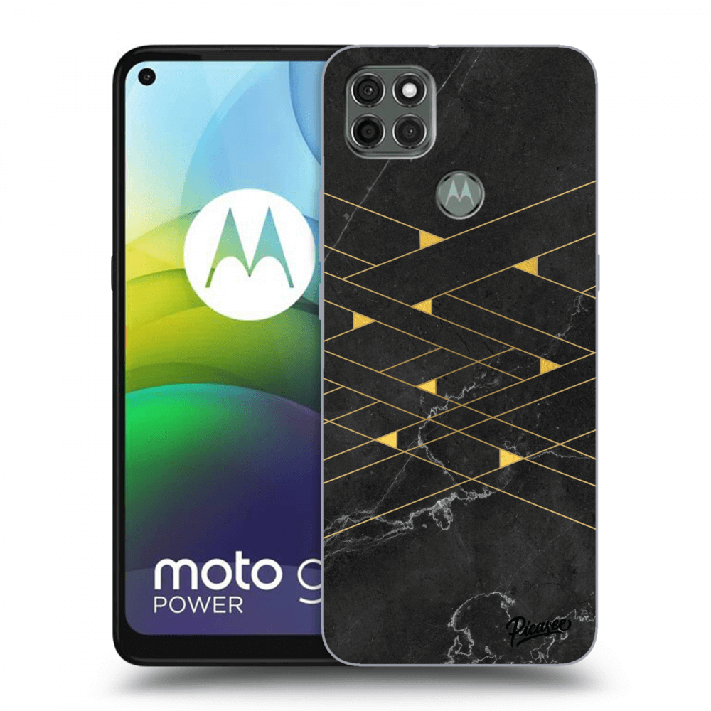 Picasee silikonowe czarne etui na Motorola Moto G9 Power - Gold Minimal