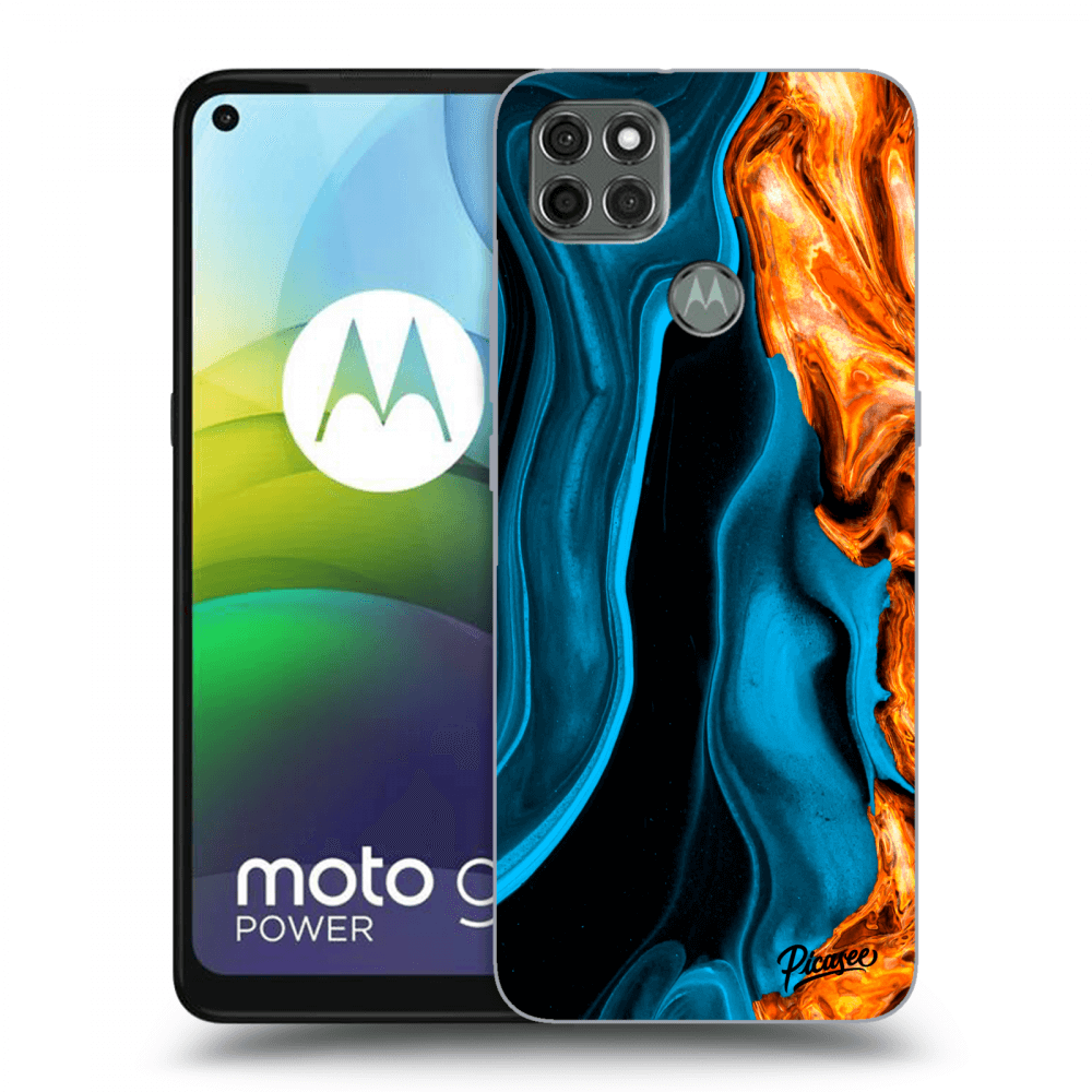 Picasee silikonowe czarne etui na Motorola Moto G9 Power - Gold blue