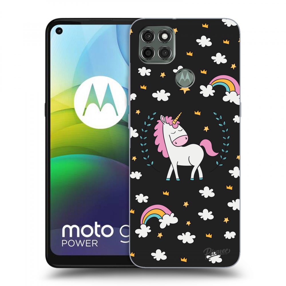 Picasee silikonowe czarne etui na Motorola Moto G9 Power - Unicorn star heaven