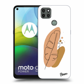 Picasee silikonowe czarne etui na Motorola Moto G9 Power - Feather brown